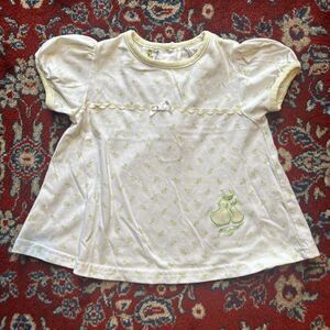 Vintage Sesame Street Pear Top Toddler Girl 18 Month Green Embroirdered
